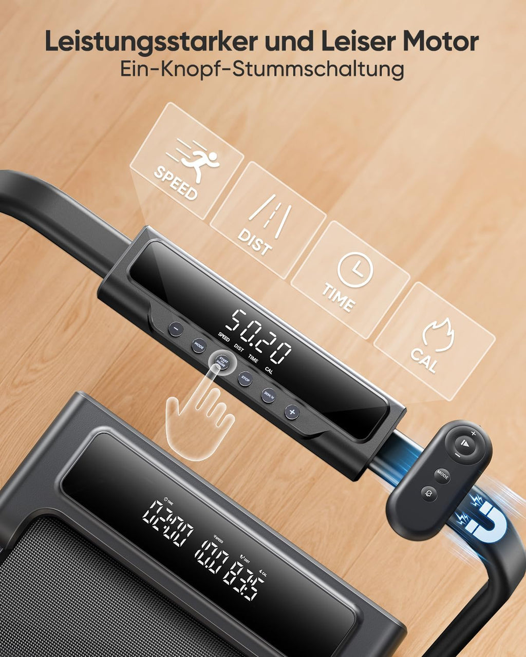 Laufband für Zuhause mit 9% Neigung, 12 km/h Klappbar Laufband mit Steigung, 2.5HP Leiser Motor, 4 IN 1 Under Desk Schreibtisch Treadmill für Zuhause & Büro