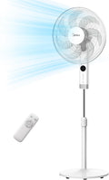 Midea MFS400R0APW Standventilator, 50W AC-Motor, 7 Klingen, 90° Oszillation, LED, Weiß