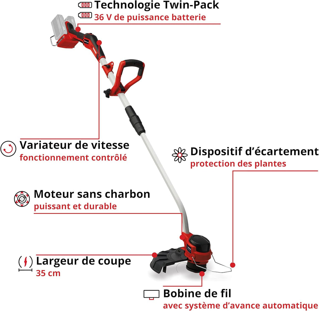 Einhell Professional GP-CT 36/35 Li BL-Solo Power X-Change Cordless Edge Trimmer (36 V, Wire Spool with Automatic Feed, Brushless Motor) Delivered without Battery or Charger