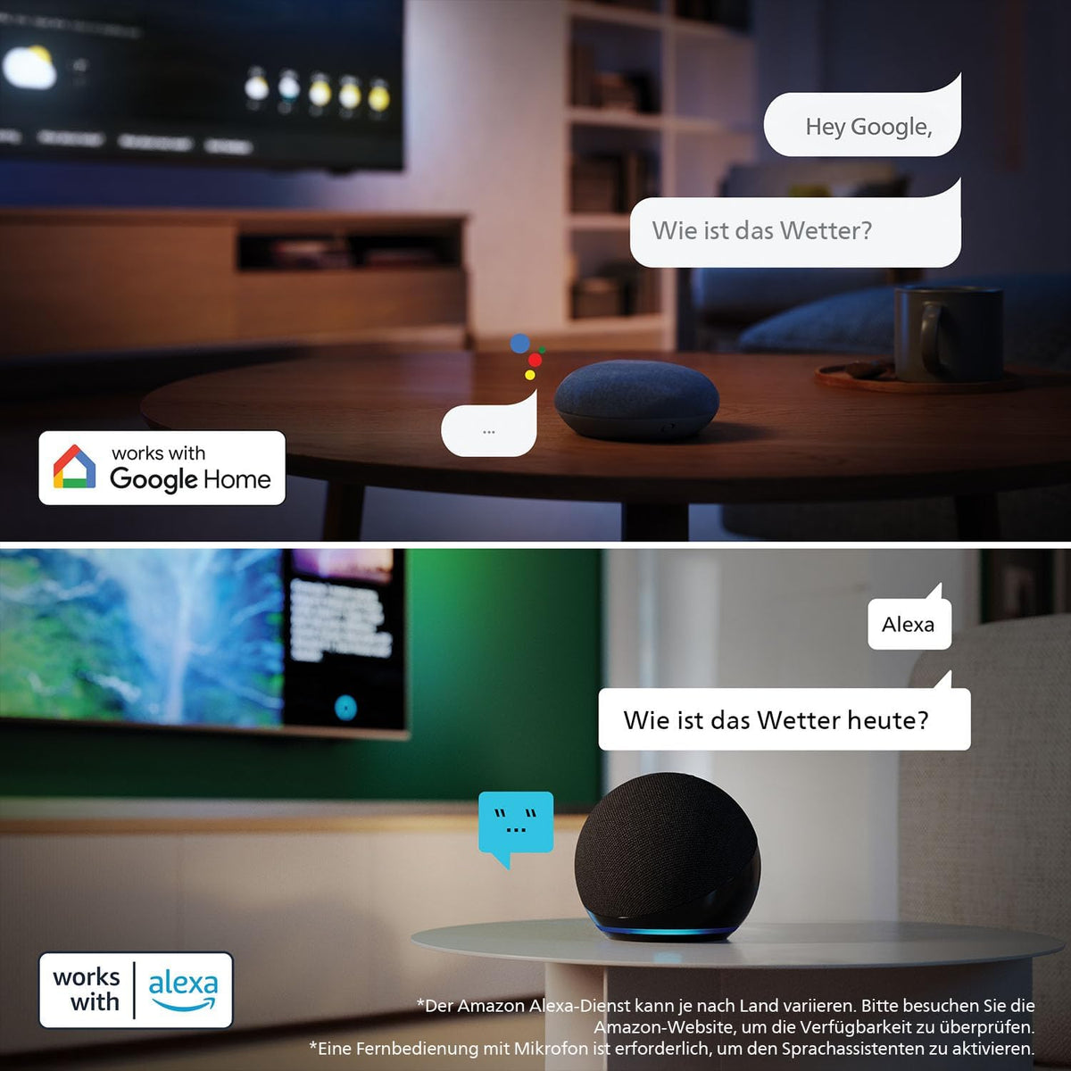 Philips 55PUS7800 4K QLED Smart TV - 55 Zoll Display mit Pixel Precise Ultra HD, Titan OS Plattform und Dolby Atmos Sound - Funktioniert mit Alexa und Google Sprachassistent