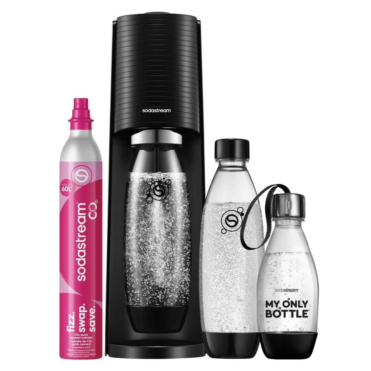 SodaStream TERRA Wassersprudler - 3x 1L Sprudlerflaschen & CO2-Zylinder