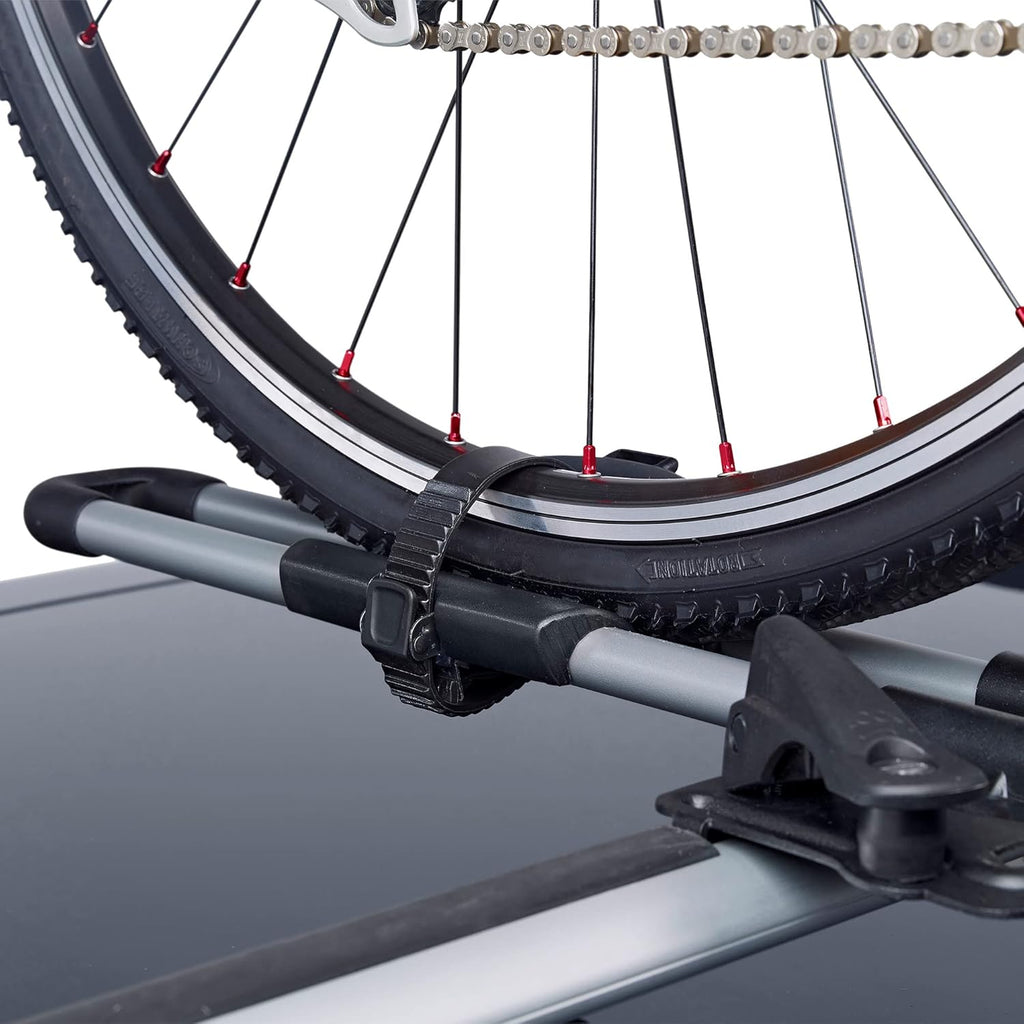 Thule EuroWay G2 Dachfahrradhalter, Rahmenhalterung, 80mm, Schnellspanner, abschließbar, Silber
