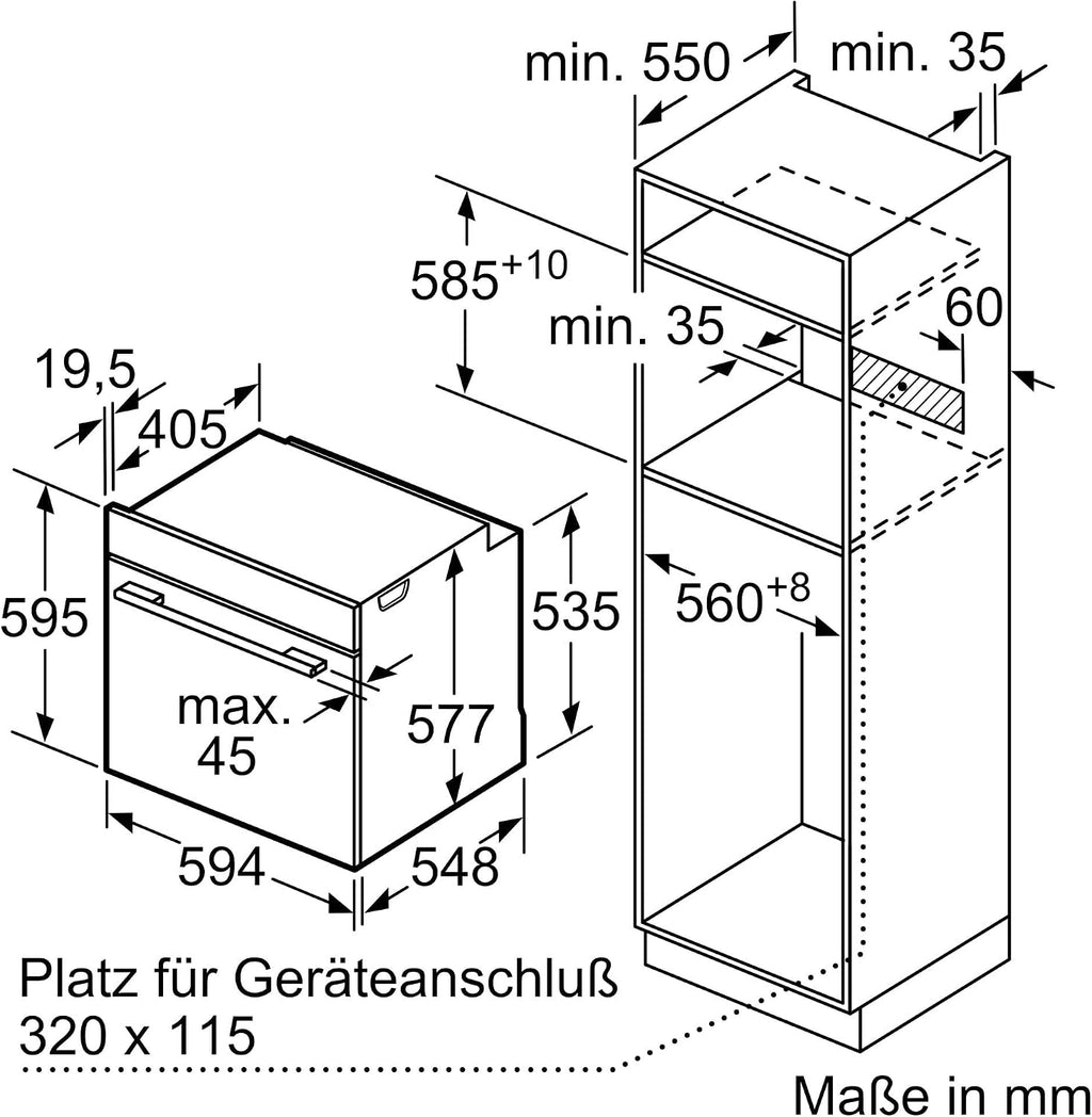 Siemens iQ700 Smarter Einbau-Backofen 60 x 60 cm Edelstahl HB774G1B1