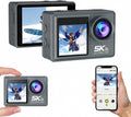 AONEGOLD Danxon 50MP Action Kamera 5K Dual Display EIS Stabilisierung 30m Wasserdicht mit Zubehör Grau