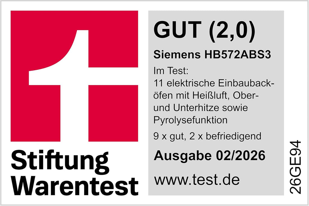 Siemens iQ300 Einbau-Backofen 60 x 60 cm Edelstahl AirFry HB572ABS3