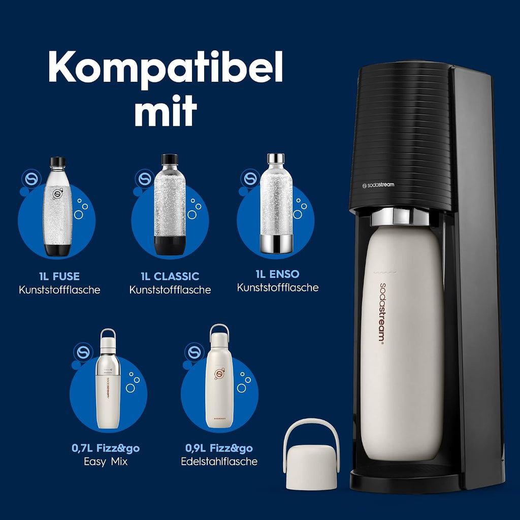 SodaStream TERRA Wassersprudler - 3x 1L Sprudlerflaschen & CO2-Zylinder