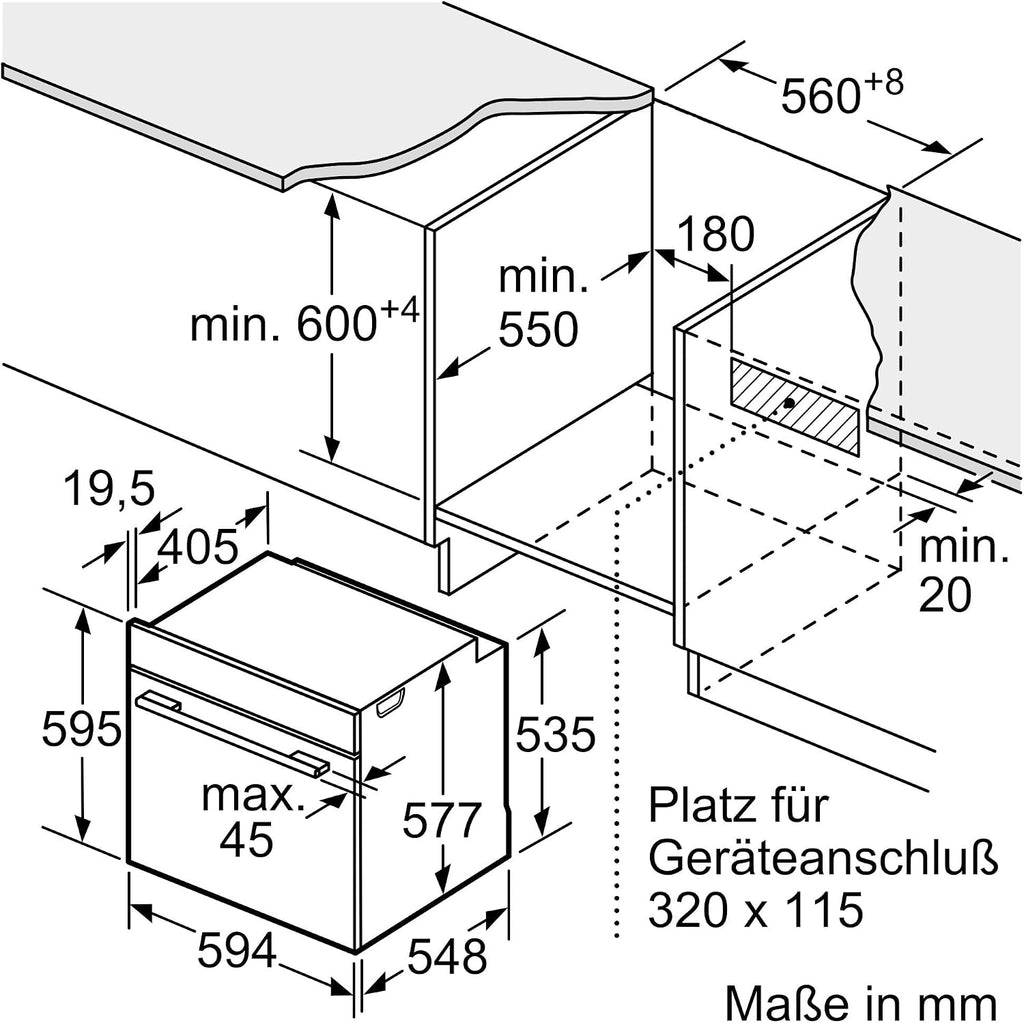 Siemens iQ700 Smarter Einbau-Backofen 60 x 60 cm Edelstahl HB774G1B1