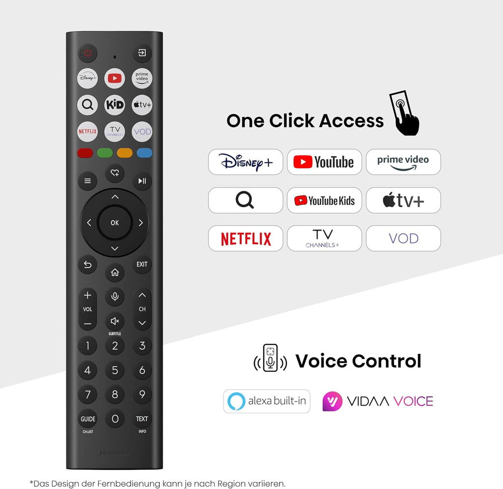 Hisense 55U7Q Fernseher 55 Zoll, 4K Mini LED ULED, Smart TV, Hi-View AI Engine, 144Hz Game Mode Pro, FreeSync Premium, Built in Subwoofer, Dolby Vision IQ Atmos, Airplay, Sprachsteuerung[2025]