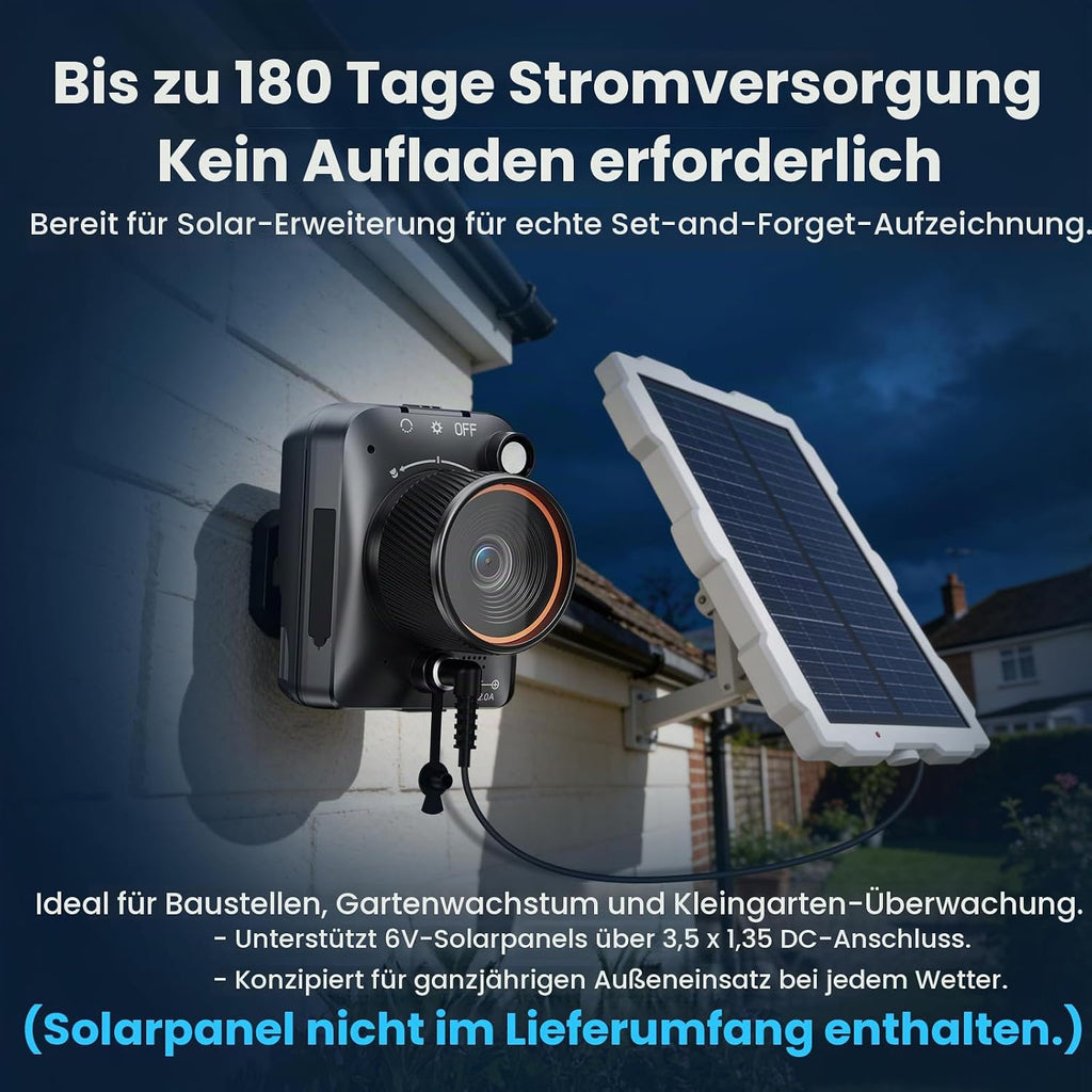 Time Lapse Camera 1296P 48MP Construction Site Camera, 6x Digital Zoom, 180 Day Recording Timelapse Camera with LED Light, Time Lapse Camera for Construction Sites, Gardening, Plants, Cooking (64GB Card)
