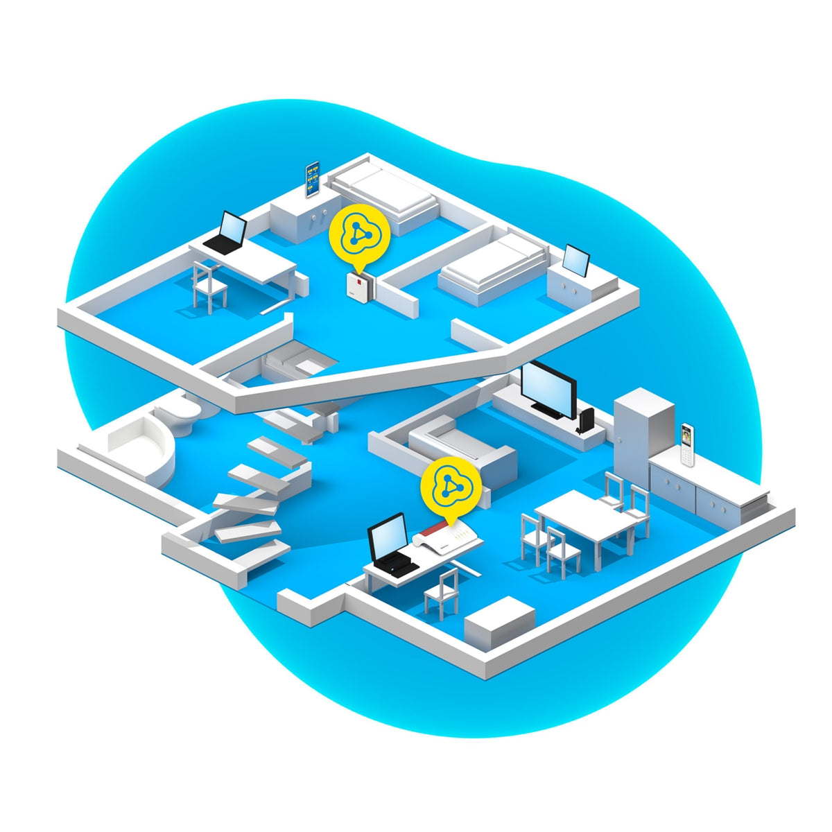 AVM FRITZ!Repeater 1200 AX Wi-Fi 6 Mesh Repeater, 3.000 MBit/s, 160 MHz, Gigabit-LAN, WPS