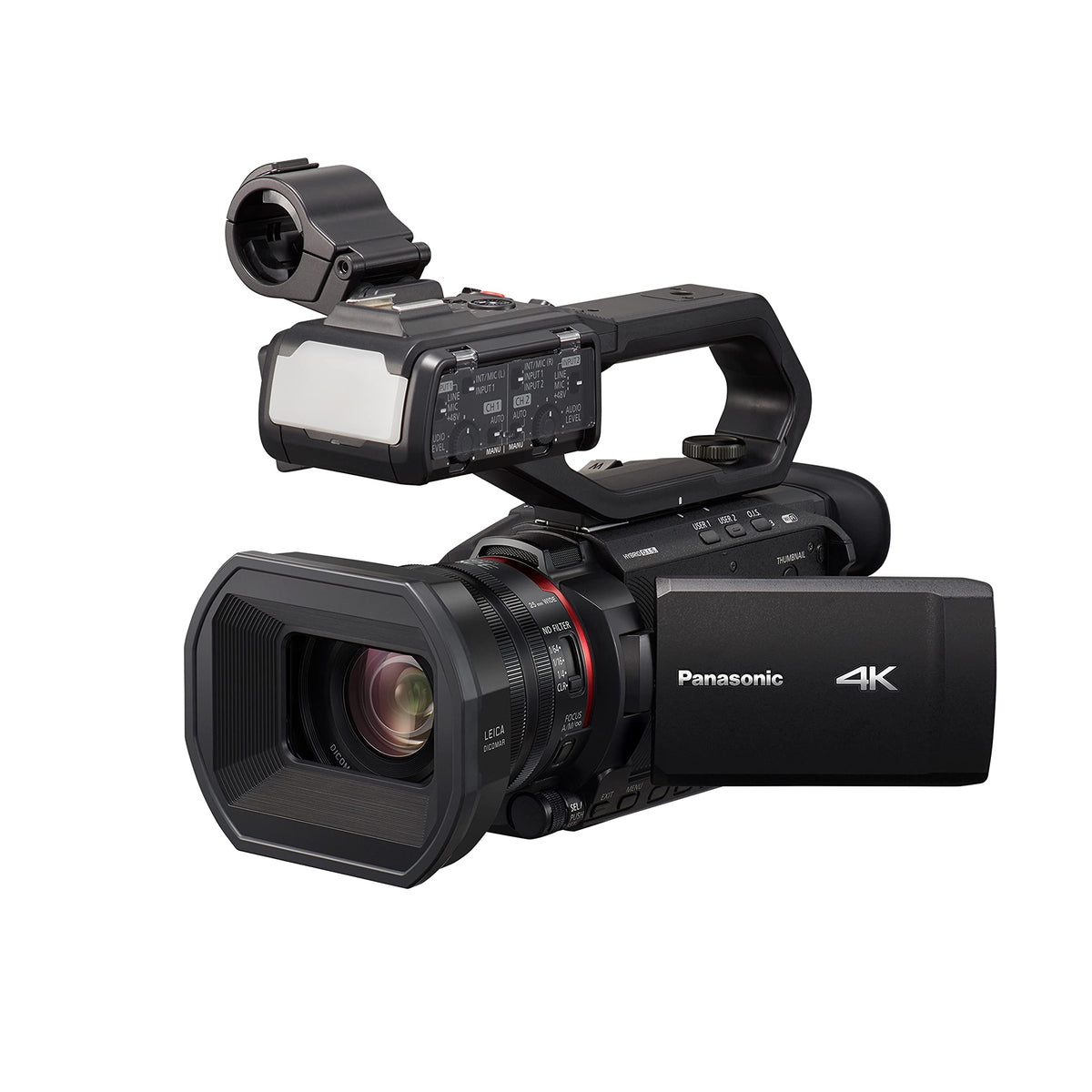 Panasonic HC-X1600E 4K 60p Professional Camcorder with 25mm Wide-Angle Lens, 24x Optical Zoom, 5-Axis Hybrid OIS, Wi-Fi, USB PD, Black
