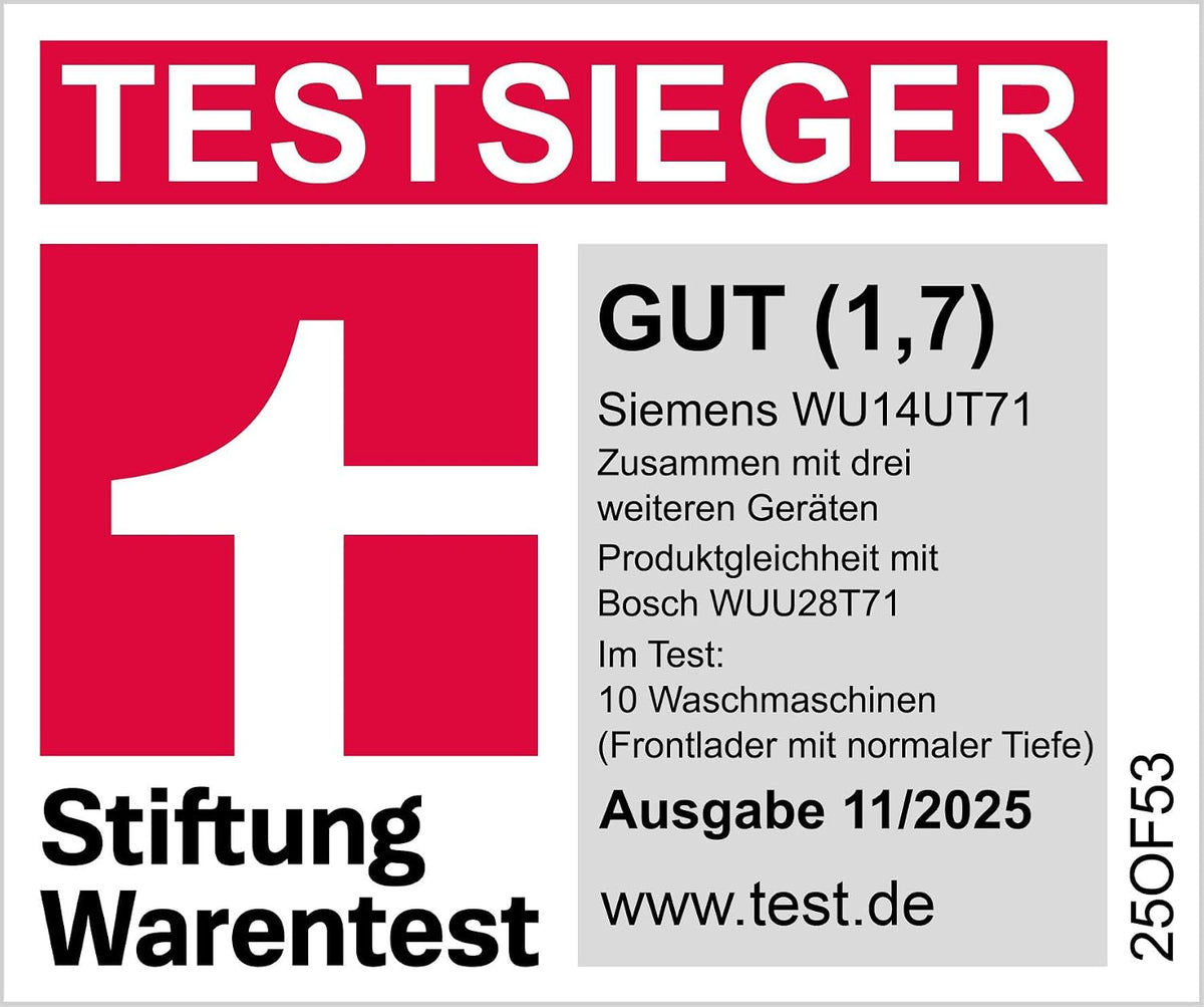 Siemens iQ500 Unterbaufähige Waschmaschine 8 kg 1400 UpM WU14UT71