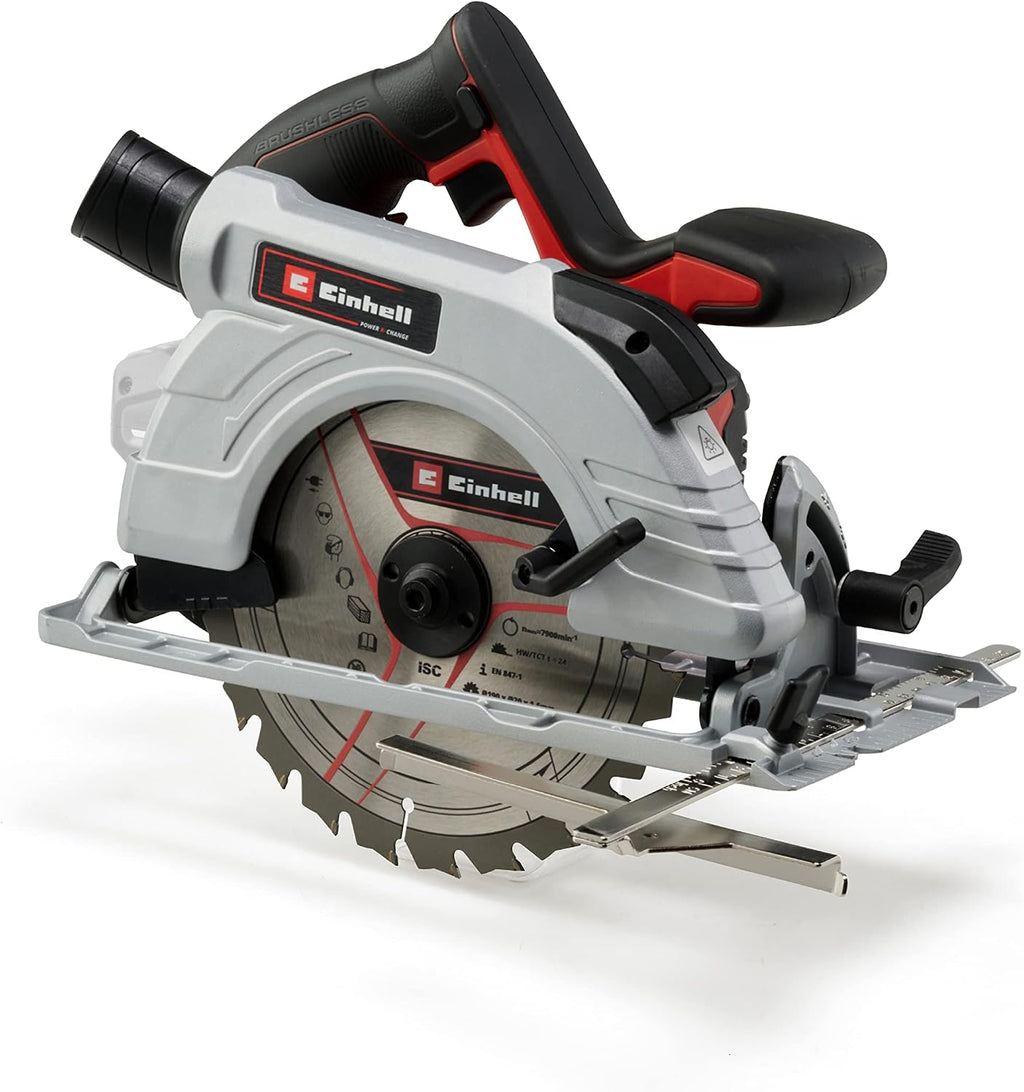 Einhell Professional TP-CS 18/190 Li BL-Solo Power X-Change Cordless Circular Saw Ø190mm (18V, Carbon Free Motor, LED Lighting, Aluminium sole) Delivered without Battery or Charger