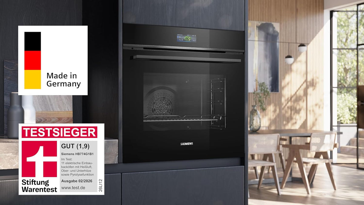 Siemens iQ700 Smarter Einbau-Backofen 60 x 60 cm Edelstahl HB774G1B1
