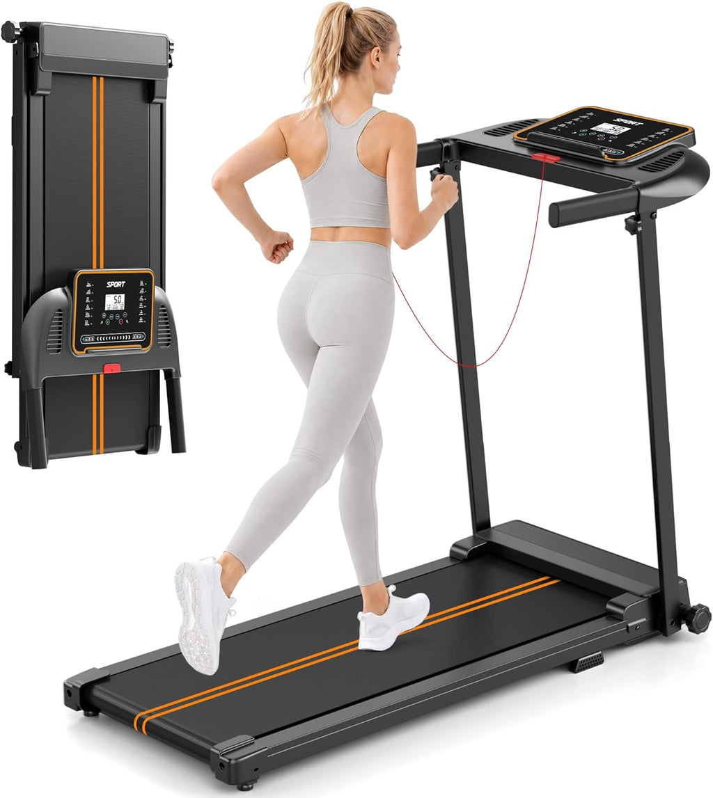 Laufband für Zuhause, Klappbar Laufbänder, Walking Pad Schreibtisch Treadmill for Home Office, Elektrische Laufpad 10 KM/H Leise Klein Walk Tretmühle Klappbares, Büro Lauf Mit Griff Under Desk