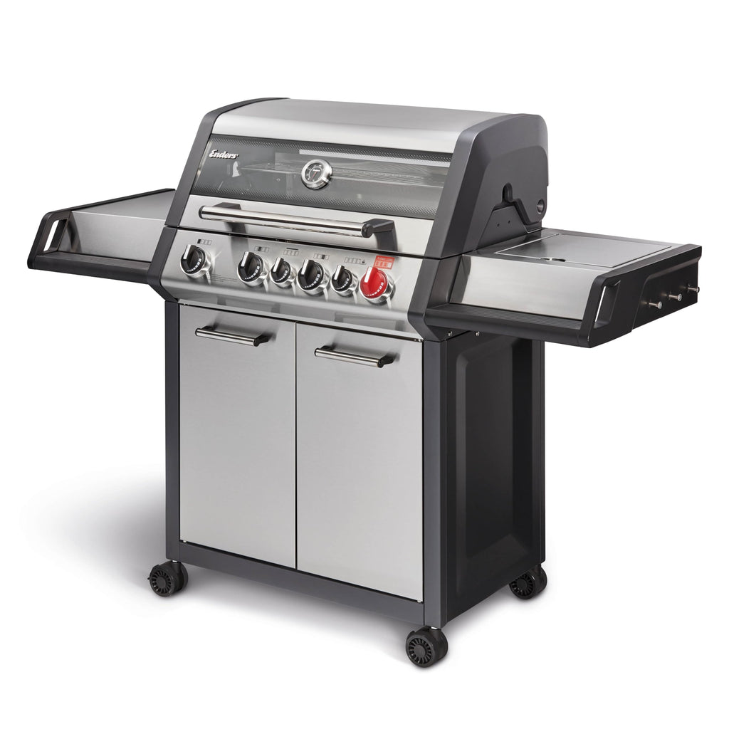 Enders® Gasgrill MONROE PRO 3 SIK TURBO SHADOW, 3-Edelstahlbrenner, Seitenkocher, Infrarot-Backburner, Sichtfenster, HEAT RANGE™, SWITCH GRID™, 800 °C TURBO ZONE™, SIMPLE CLEAN™, #8381