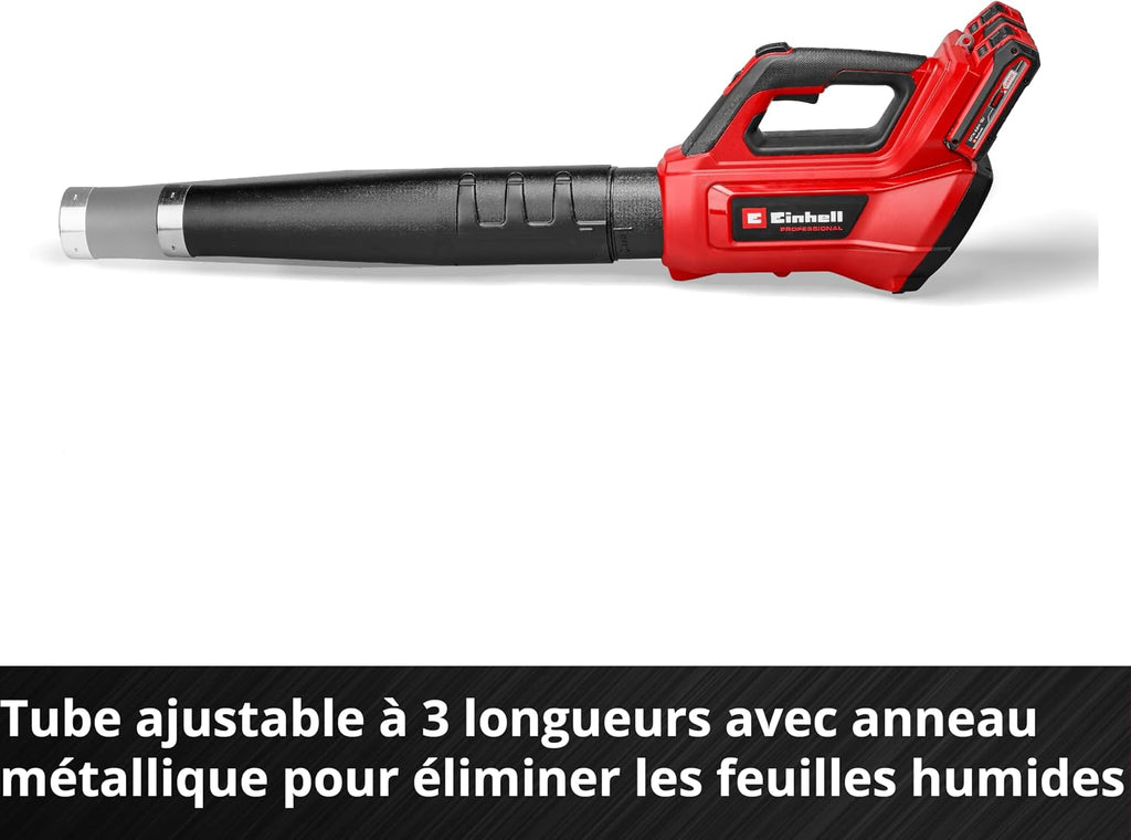 Einhell Professional Cordless Leaf Blower GP-LB 36/230 Li E BL-Solo Power X-Change (36 V, Airflow 230 km/h, Word without Carbon, Speed Control, Tube in 3 Parts, Without Battery)