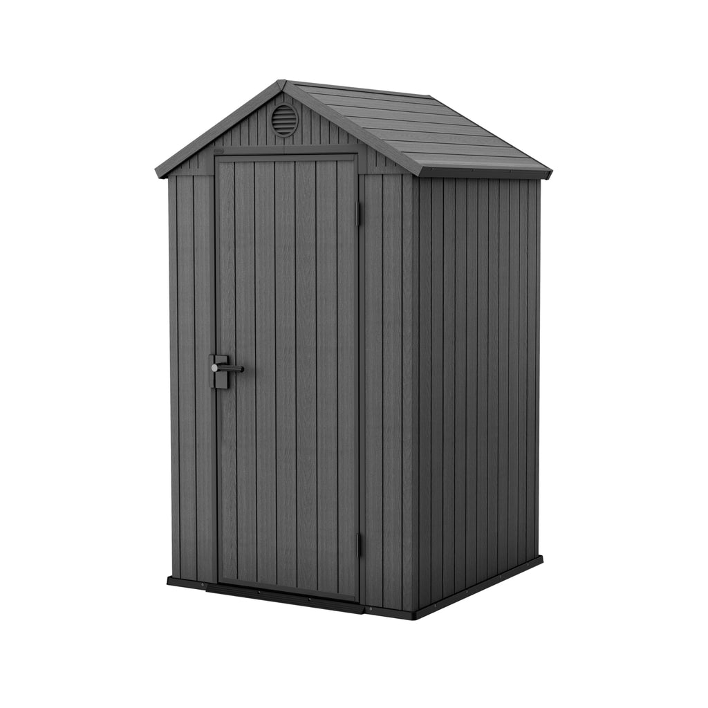 Keter Gerätehaus Darwin 6x8, Braun, Außenmaße 190x244x221cm, wartungsfrei, wetterfest, wasserdicht, mit Unterboden