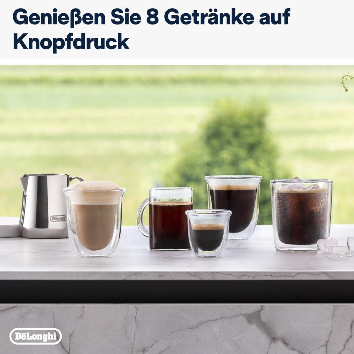 De'Longhi Rivelia - Kaffeevollautomat 8 Getränke Beige