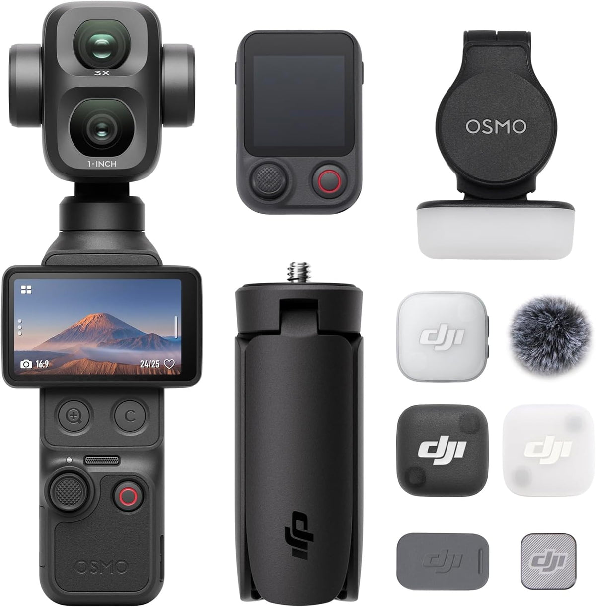 DJI Osmo Pocket 4P Vlog Combo Vlog Camera with Dual Lens, Cinematic 4K