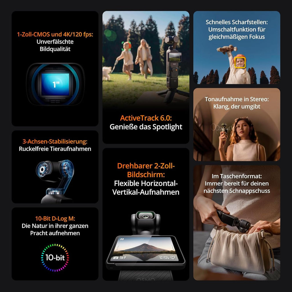 DJI Osmo Pocket 3 Creative Combo Bundle, vlog Camera 4K with 1 Inch CMOS