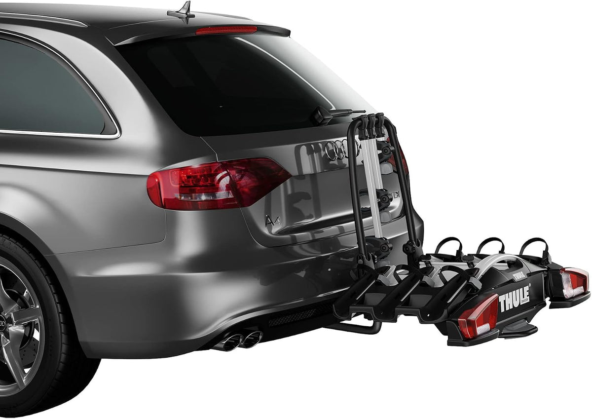 Thule VeloCompact 926002 Fahrradträger, 3 Fahrräder, 60 kg, klappbar, Anhängerkupplung, Schwarz