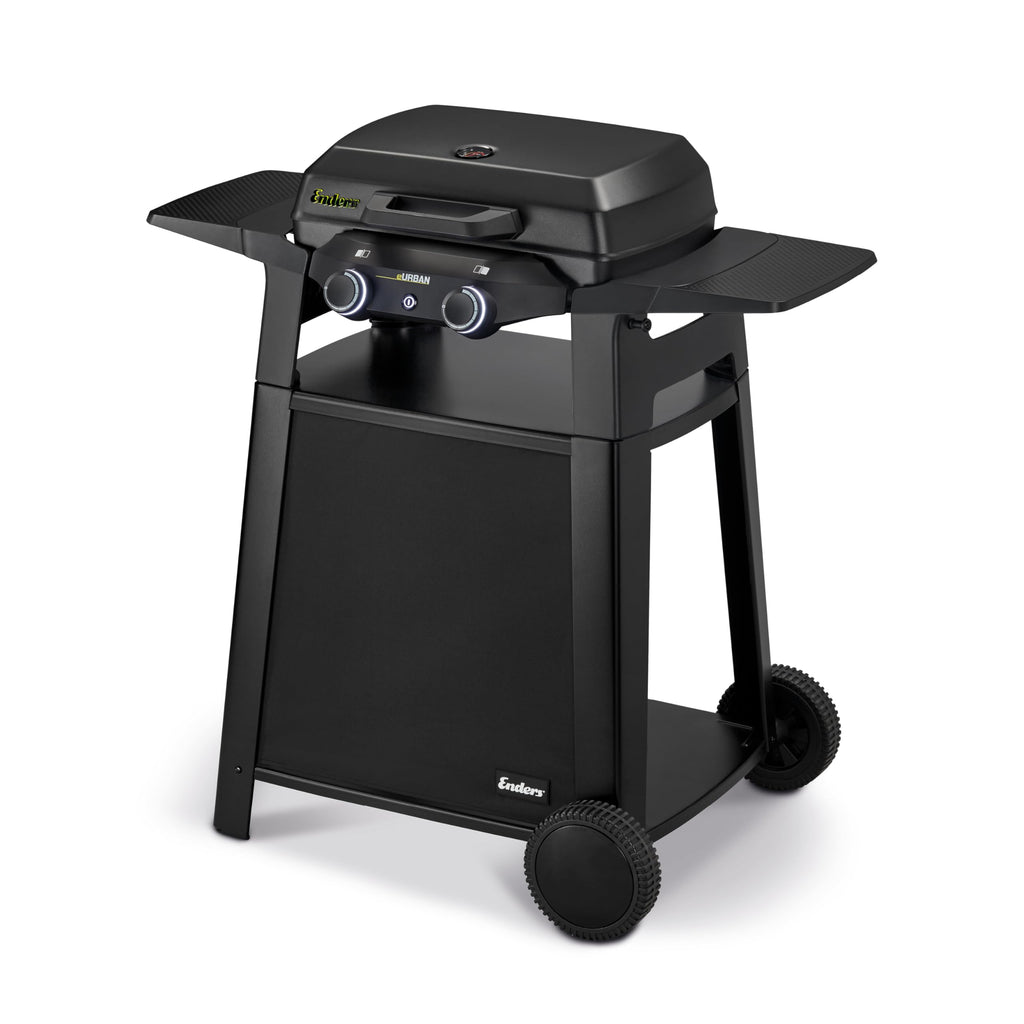 Enders Gasgrill Urban II, Tischgrill, Grillen-, Kochen- und Backen Funktion, 2 Brenner Edelstahl, mit Grill-Thermometer, Balkon-, Camping-Grill, Aluguss-Gehäuse, Gusseisen-Rost #2070