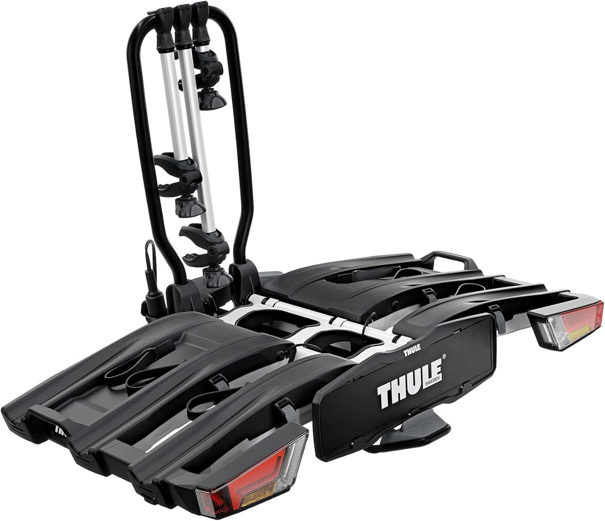 Thule EasyFold XT Bicycle Rack, Bicycle Carrier on Coupling Black/Aluminum, 3 Bikes