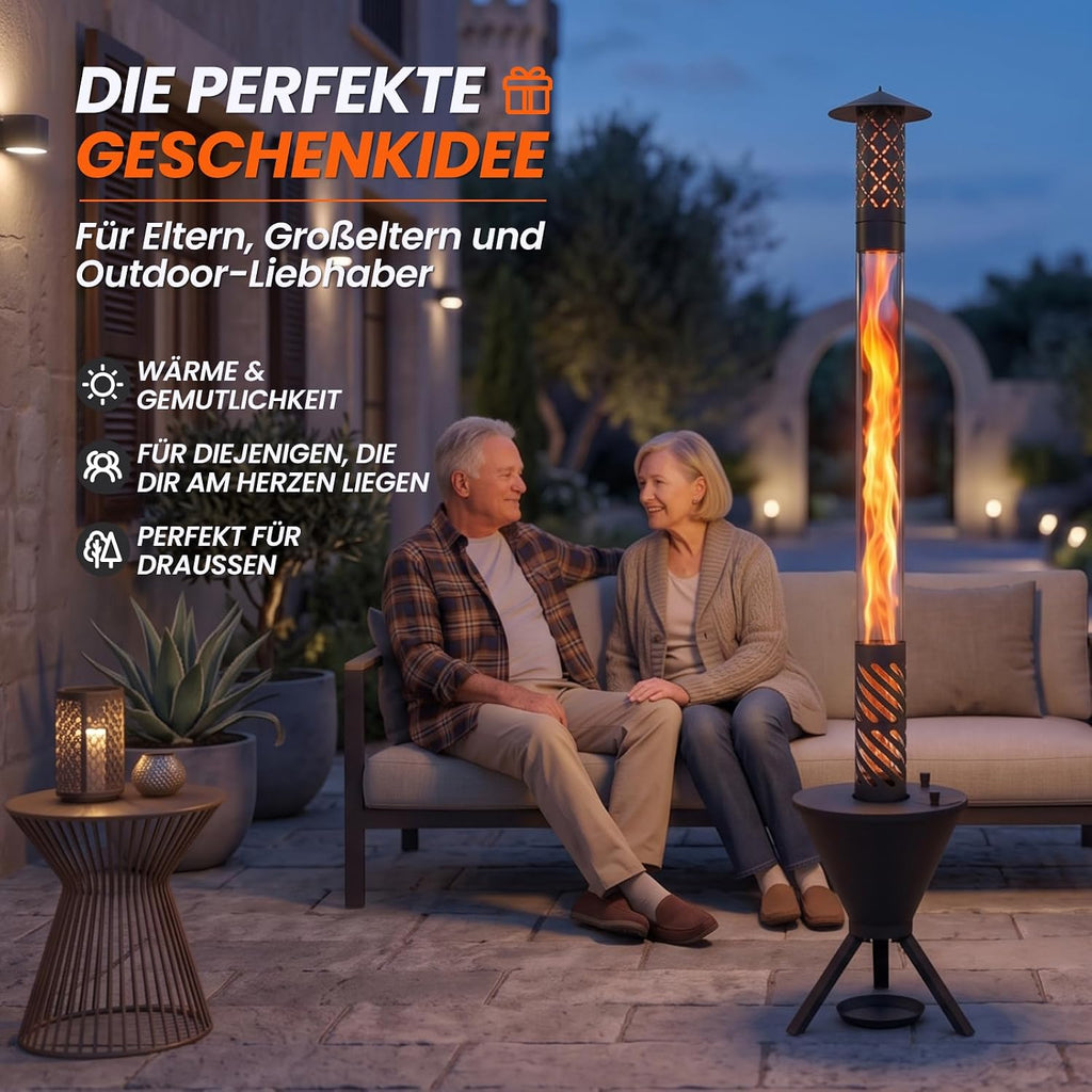 Pellets Fire Pipe, Outdoor Fire Column and Pellet Torch with Glass