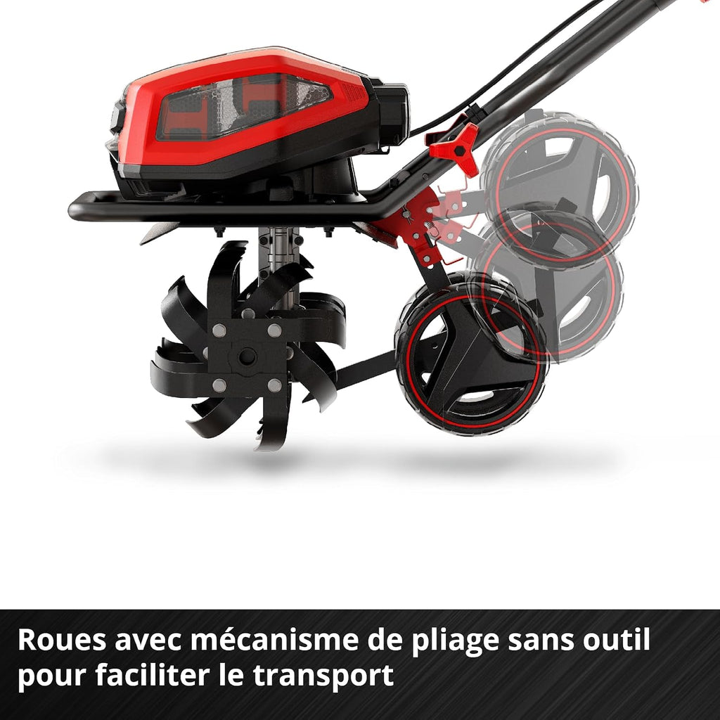 Einhell GP-CR 36/45 Li E BL-Solo Power X-Change Cordless Tiller (36 V, Carbonless Motor, Working Width 45 cm, Working Depth 23 cm, Height Adjustable Wheels)