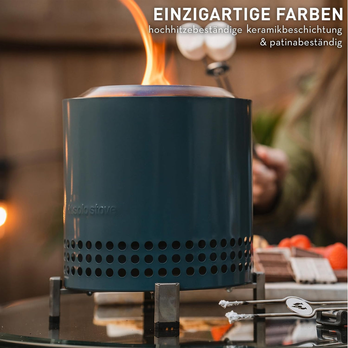 Solo Stove Mesa XL Outdoor Table Fire, Low-Smoke Mini Table Fireplace