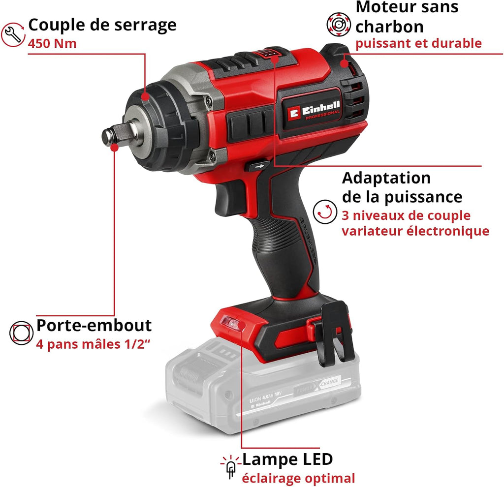 Einhell Professional IMPAXXO 18/450 Cordless Nutrunner