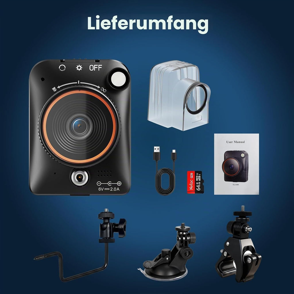 Time Lapse Camera 1296P 48MP Construction Site Camera, 6x Digital Zoom, 180 Day Recording Timelapse Camera with LED Light, Time Lapse Camera for Construction Sites, Gardening, Plants, Cooking (64GB Card)
