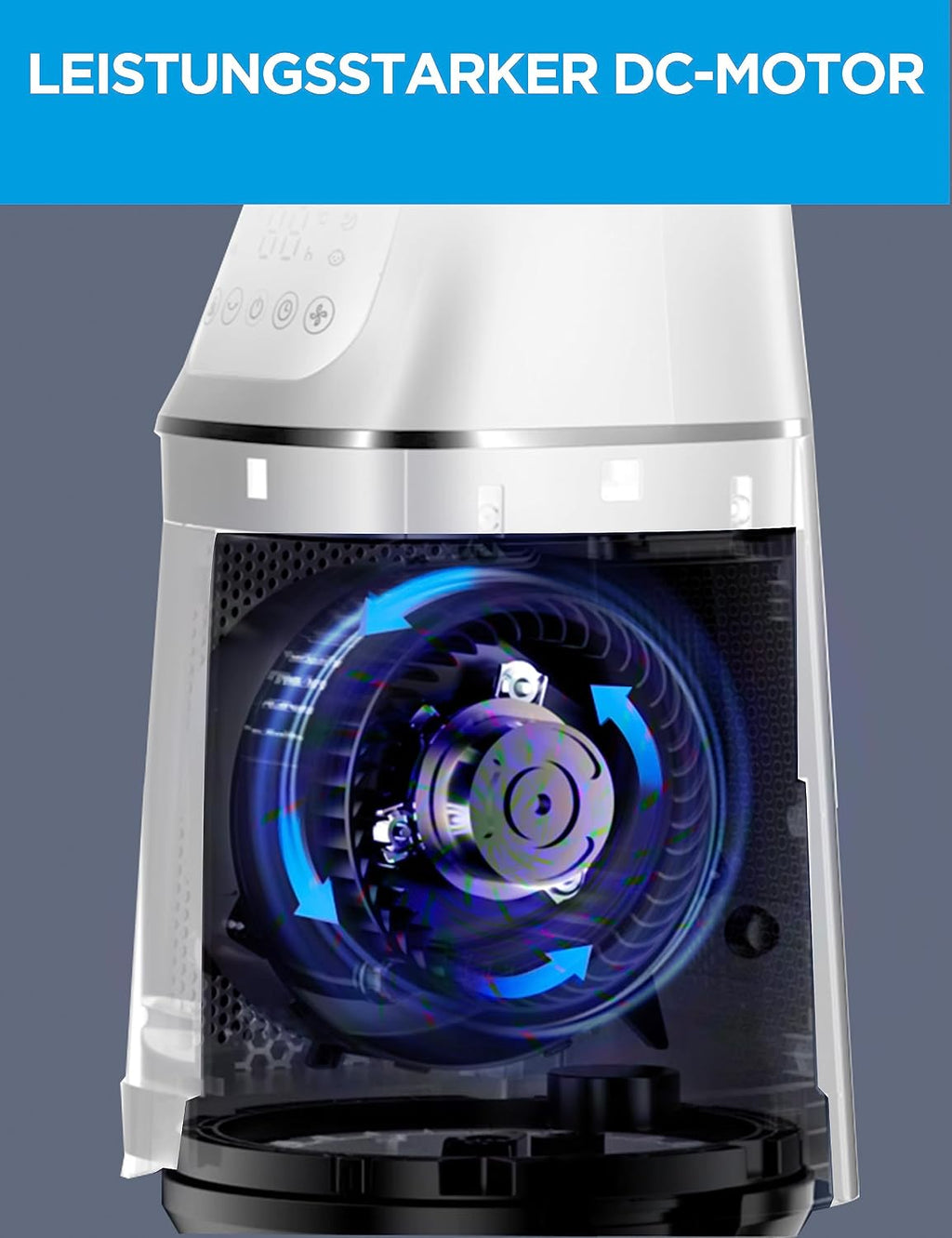 Midea MFP-120 2-in-1 Luftreiniger & Ventilator, H13, 99,97%, SensiCool, 47,6 m², Weiß