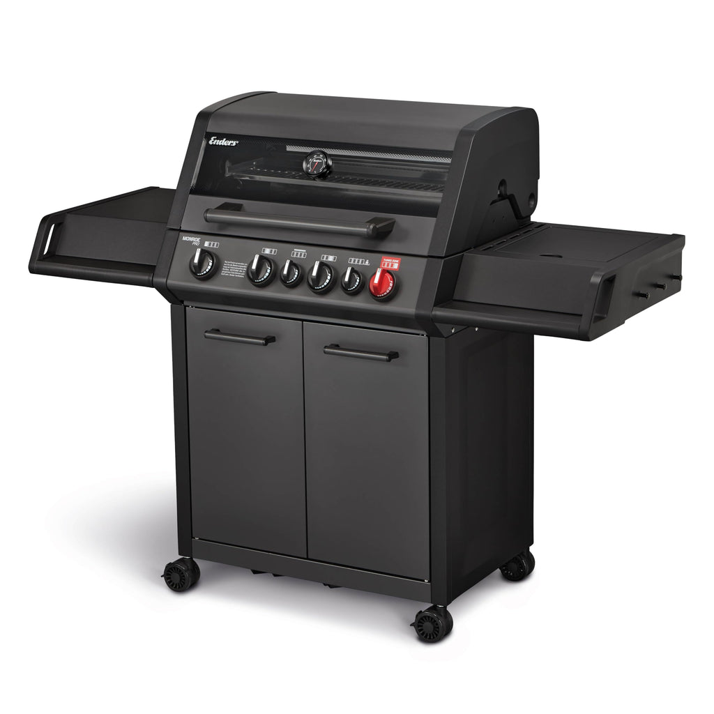 Enders® Gasgrill MONROE PRO X 3 S TURBO, 3-Edelstahlbrenner, Sichtfenster, HEAT RANGE™, SWITCH GRID™, 800 °C TURBO ZONE™, SIMPLE CLEAN™, #8374