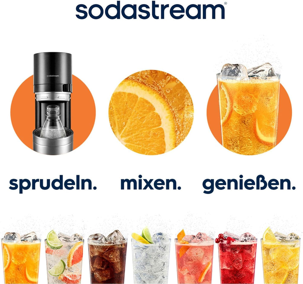 SodaStream DUO Wassersprudler - 2x 1L Sprudlerflaschen, Grau