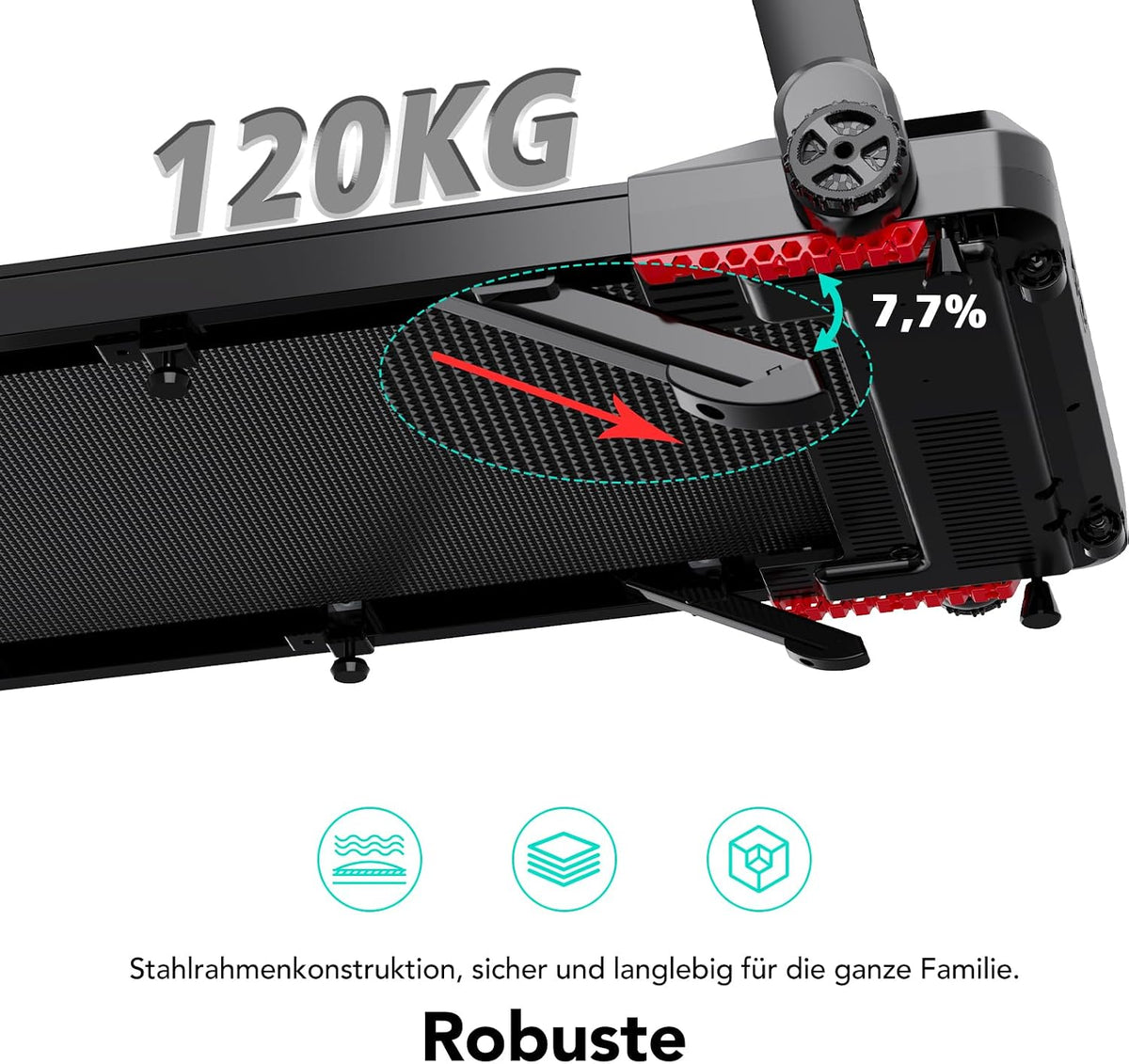 CITYSPORTS Elektrisches Laufband,Klappbares Laufband für Zuhause bis 12 km/h,mit LED-Anzeige,APP und 360° Tablet Holder,kompakte Walking Pad für Zuhause und Büro (Black)