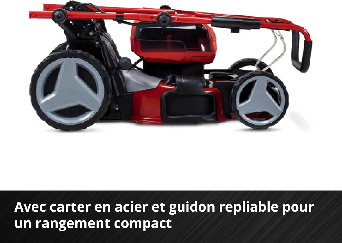 Einhell Professional Cordless Lawnmower GP-CM 36/47 S HW Li Power X-Change (36V, 47cm Cutting Width, Self-Propelled, Carbon Free Motor) Comes with 4 x 4.0Ah Batteries and 2 Dual Chargers