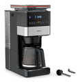 KRUPS Grind Aroma XL Filterkaffeemaschine, abnehmbares Kegelmahlwerk, digitales Bedienfeld, XL-Fassungsvermögen (1,25 L), Edelstahl-Thermoskanne, Schwarz/Edelstahl, KT842810