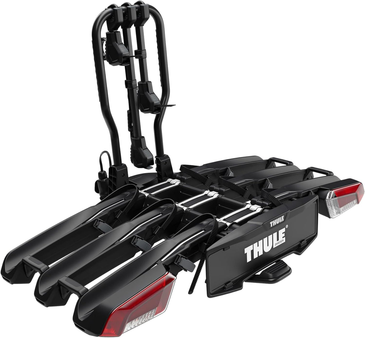 Thule EasyFold 3 945100 Fahrradträger, 3–4 Fahrräder, 60 kg, E-Bike, klappbar, 13-polig, Schwarz