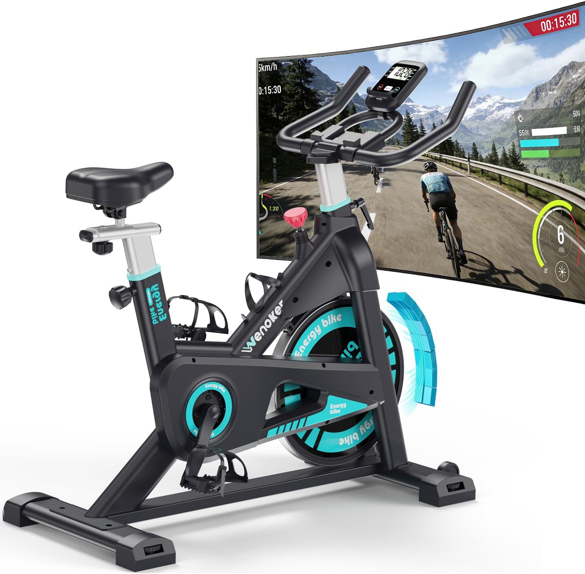 WENOKER Heimtrainer Fahrrad, Magnetwiderstand mit 15 dB