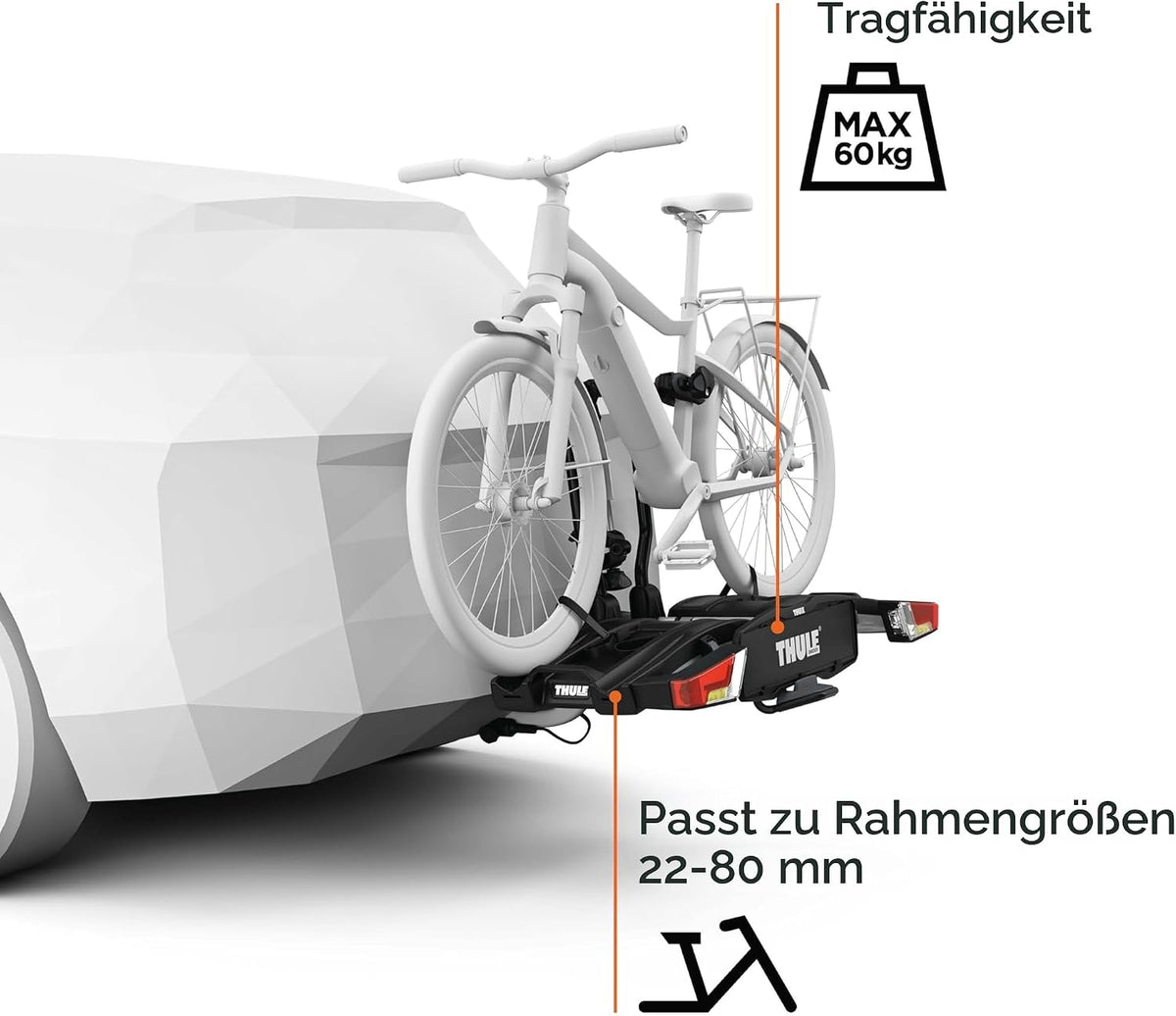 Thule 933B EasyFold XT 2 Ersatz-Träger/Stangen, 13-polig, Anhängerkupplung, Schwarz