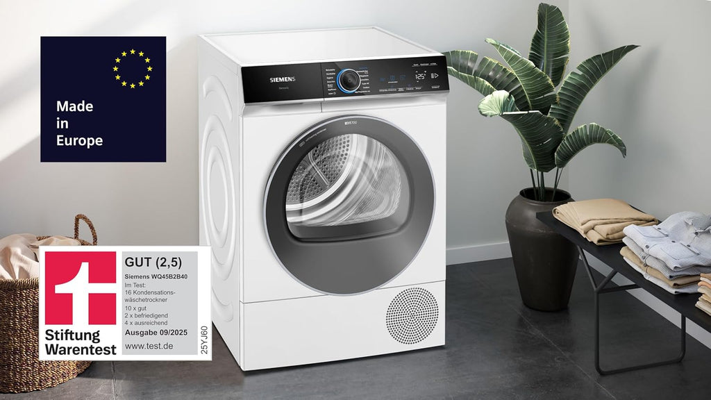 Siemens iQ700 Smarter Wärmepumpentrockner 9 kg autoDry WQ45B2B40