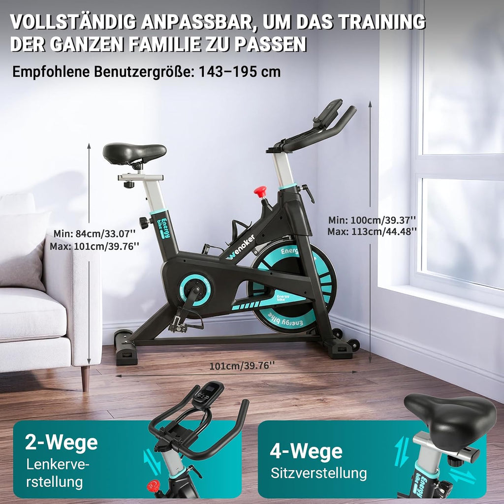 WENOKER Heimtrainer Fahrrad, Magnetwiderstand mit 15 dB