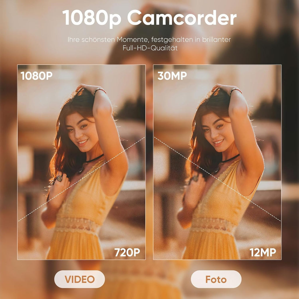 ORDRO V12 Video Camera 1080P Camcorder with Tripod