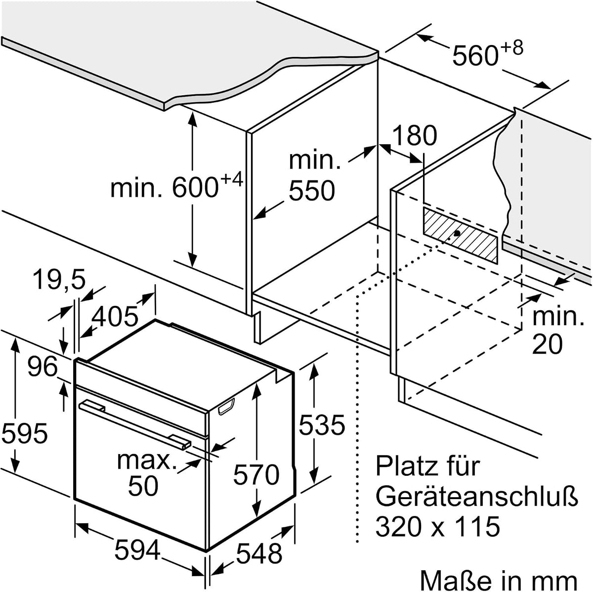 Siemens iQ300 Einbau-Backofen 60 x 60 cm Edelstahl AirFry HB572ABS3