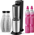 SodaStream Crystal 3.0 Wassersprudler mit 2x Quick-Connect CO2-Zylinder und 2x Glaskaraffen