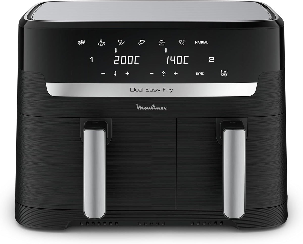 Moulinex - Easy Fry Dual air fryer - 7 programs - 8.3L - Black