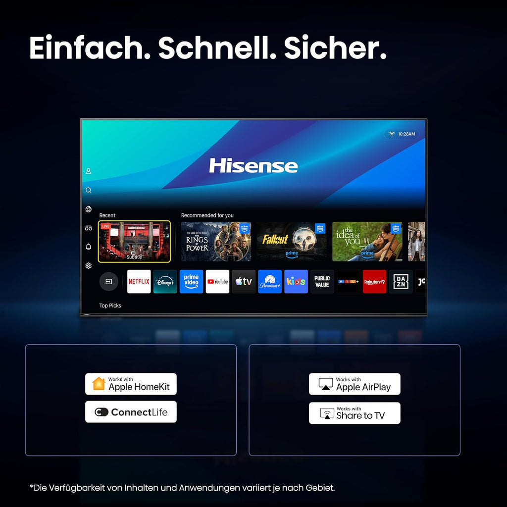 Hisense 32A5DS Fernseher 32 Zoll, FHD, QLED, Smart TV, 60Hz, Hi-QLED Colour, Dolby Atmos, Game Mode, Noise Reduction, Hohe Kontraste, Share to TV, HDR10, VIDAA OS