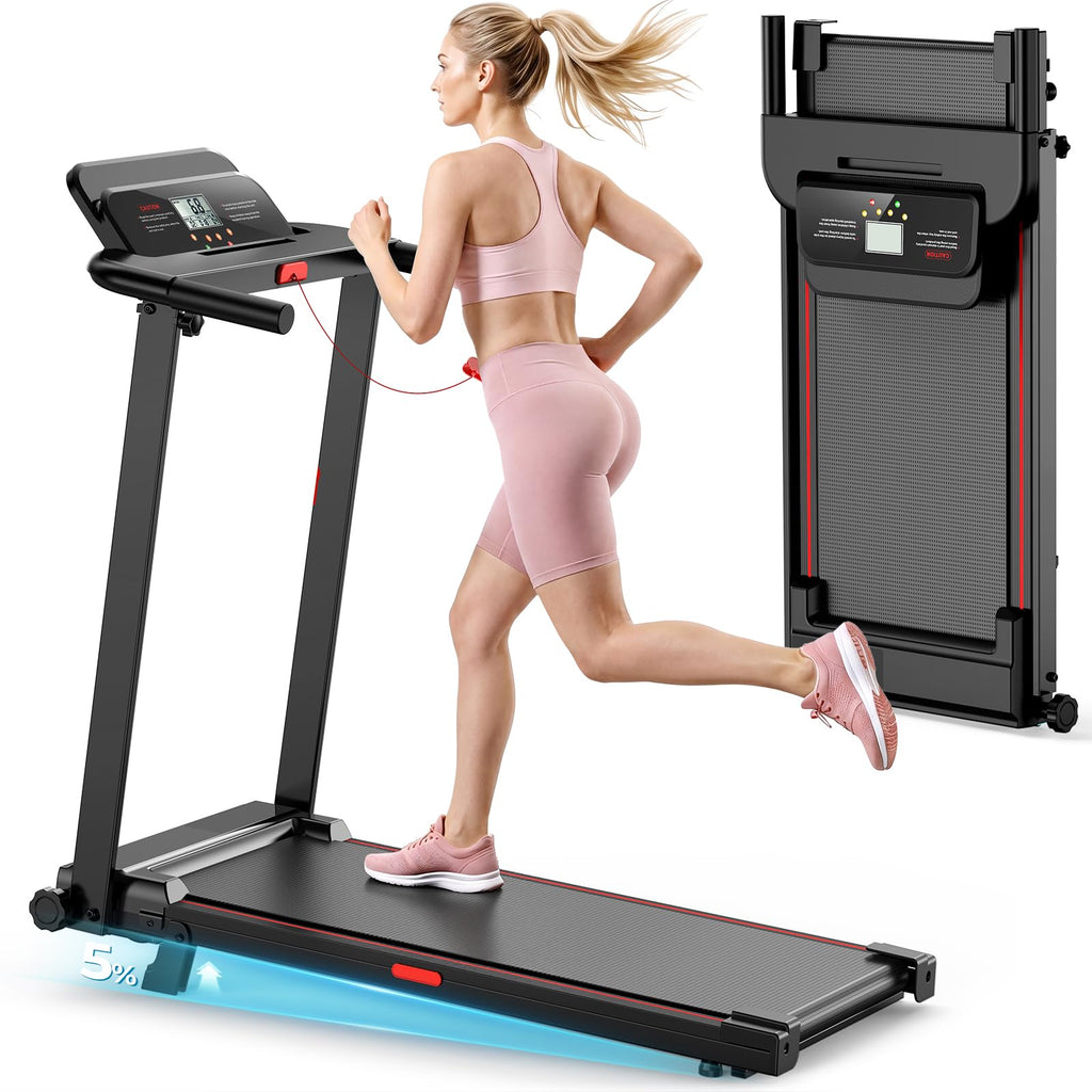 Laufband für Zuhause, Elektrisches Laufbänder mit Griff, Klappbares bis 10Km/H, Treadmill Walking Pad for Home, Leise Klein Büro Klappbar Kompakte, Anzeige 12 Programme Voreingestellte